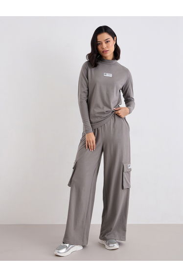 Women Patch Detail T-Shirt and Cargo Joggers Co-Ords