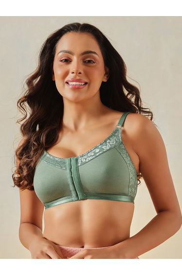 Cotton Non-Padded Non-Wired Easy-On Front Open Bra