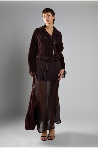 Rich-Brown Biker Long Sleeve-Jacket