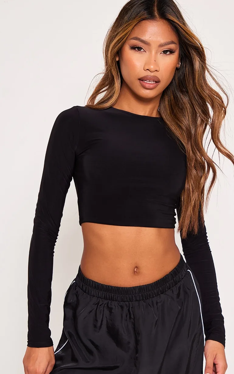 بلوزة قصيرة بأكمام طويلة  - 3