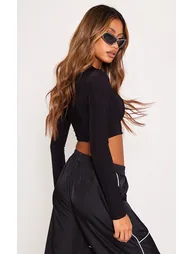 بلوزة قصيرة بأكمام طويلة  - 1