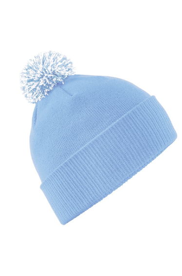 Beechfield Adults Unisex Snowstar Beanie - Sky/White