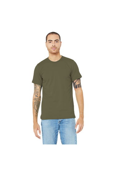 Canvas Unisex Jersey Crew Neck T-Shirt / Mens Short Sleeve T-Shirt - Military Green