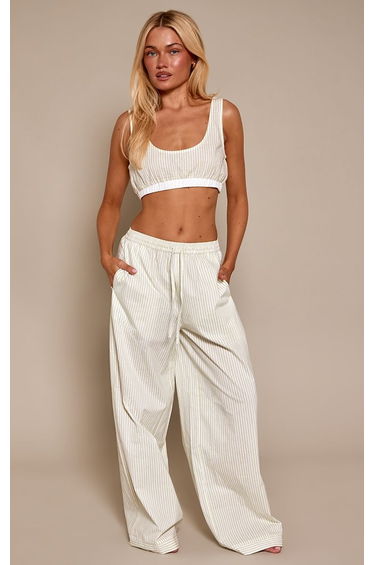 Sage Green Stripe Pyjama Bralette