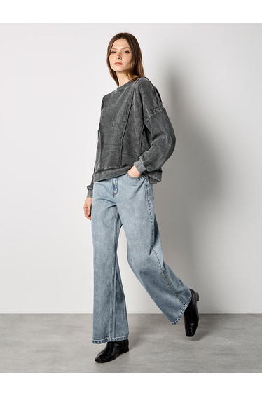 Waffle Panel Sweatshirt