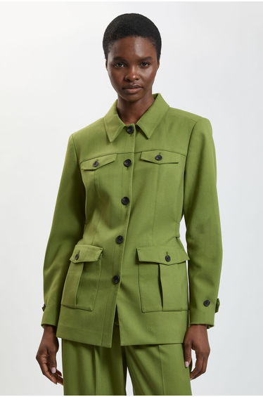 Herringbone Texture Utility Jacket