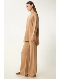 Women's biscuit chic knitwear sweater pants set - 1