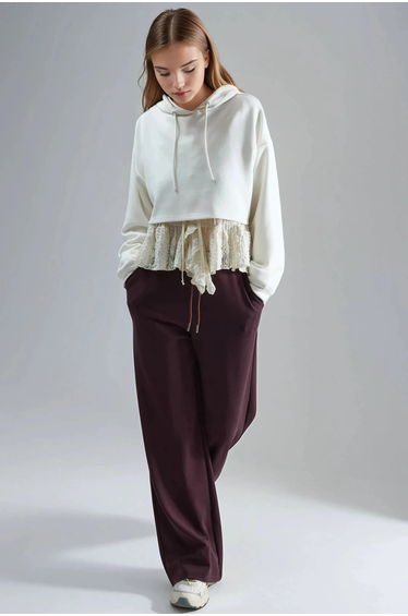 BUSEM Mid Waist Wide Leg Modal Pants