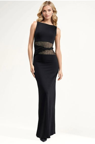 Lace Cut-Out Detailed Maxi Dress