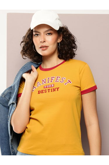 Women Regular Fit Crew Neck T-Shirt