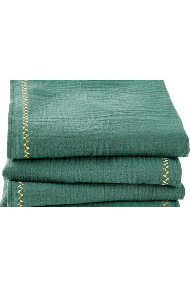 Set of 4 Kumla 100% Cotton Muslin Embroidered Napkins