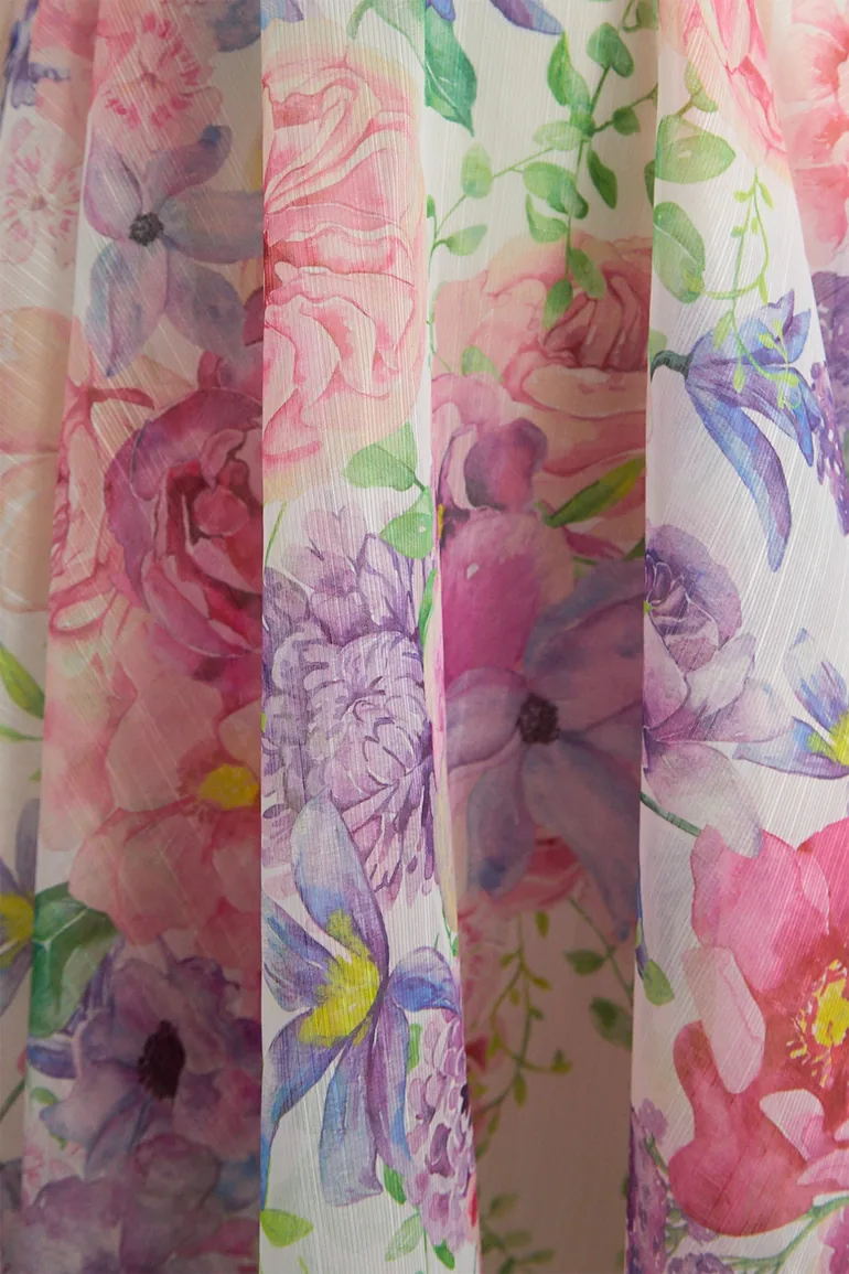 Flower Fantasy Multi Printed Puff Sleeve Maxi Dress - 7