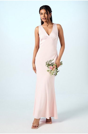 Petite Tie Back Detail Satin Dress