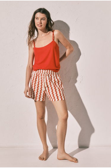 Coral thin strap vest top