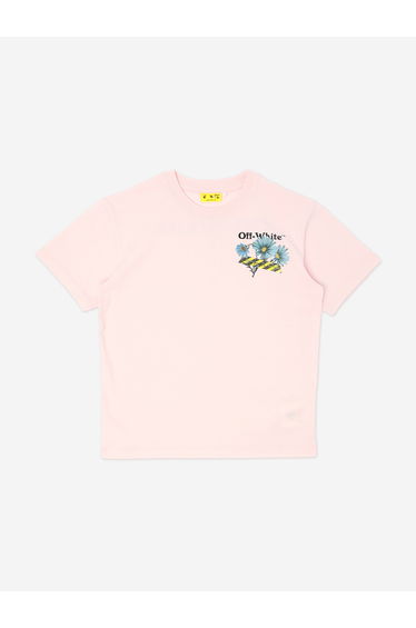 Off-White Girls Daisy Tape T-Shirt in Pink