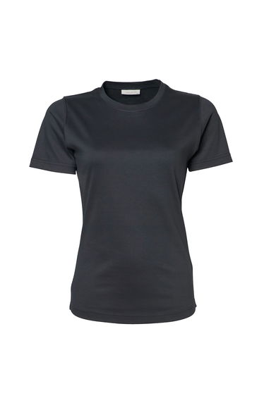Tee Jays Womens/Ladies Interlock Short Sleeve T-Shirt - Dark Grey