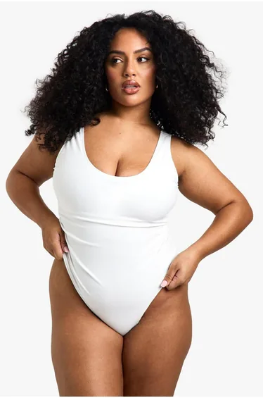 Plus Swimwear Essentials Ruched Tummy Control Swimsuit