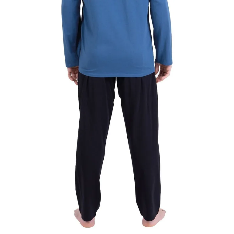 Crew Neck Pyjamas with Print On Front - 3