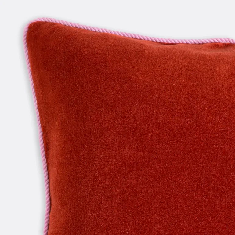 Gusali Square Two-Tone Cushion Cover 50x50cm in Velour - 1