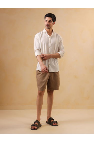 Men Solid Relaxed Fit Cotton Shirt