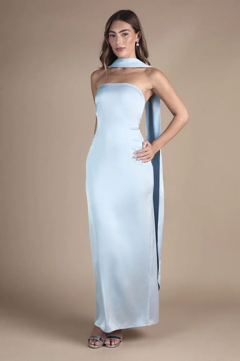 coast blue bridesmaid dresses Coast Women's Honoured Petite Sleeveless Cowl Neck Satin Maxi Bridesmaid Dress in Navy