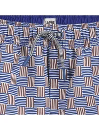 Striped Checked Swim Shorts - 1
