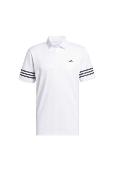 Adidas Mens Striped Regular Polo Shirt - White