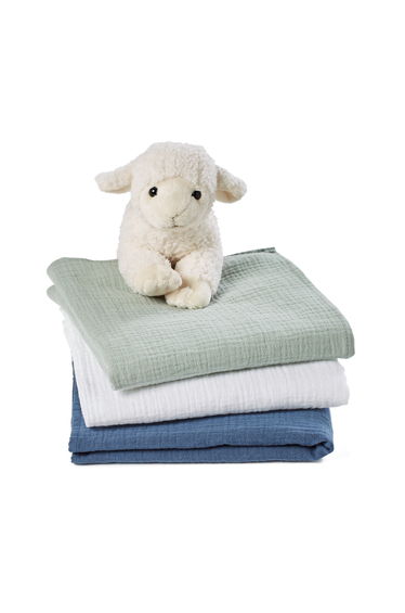 Pack of 3 Kumla Large 100% Cotton Muslin Squares