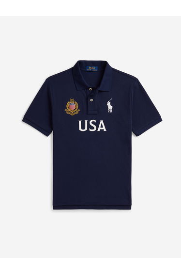 Ralph Lauren Boys USA Polo Shirt in Navy