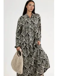 فستان ماكسي بطبعة منقشة - 4