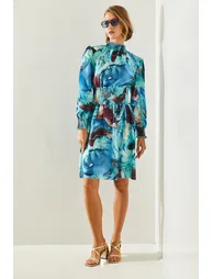 Women's Gipe Detailed Patterned Dress - 3