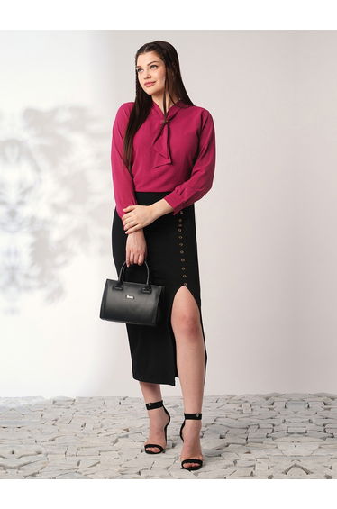 Women Maroon Tie-Up Neck Shirt