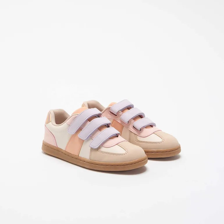 Multicolored Hook-and-Loop Sneakers BEIGE - 2