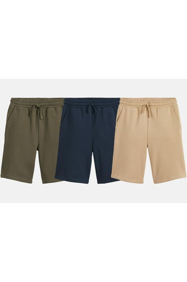 Pack of 3 Bermuda Shorts in Fleece