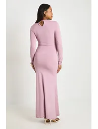 Maternity Ruched Side Detail Maxi Dress - mauve - 1