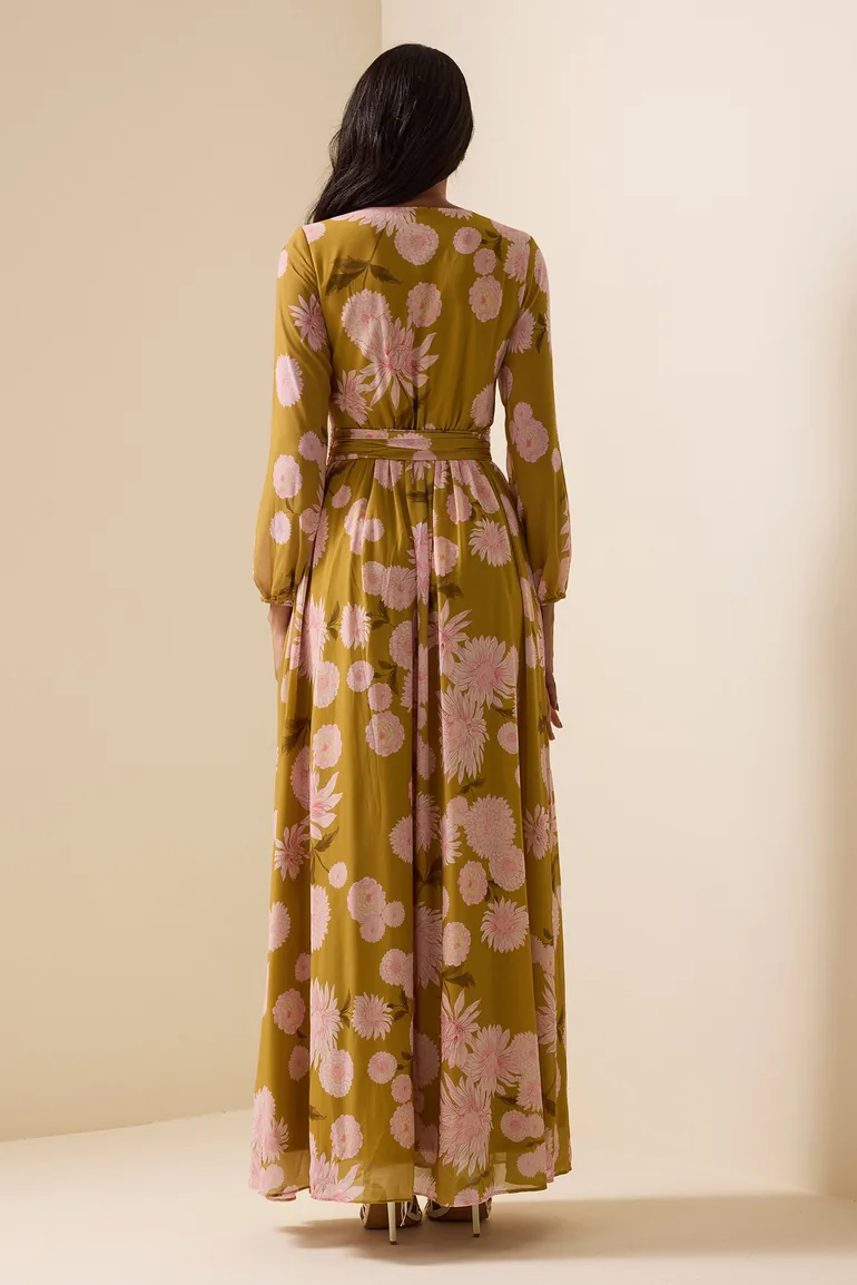 Augustine Floral Lace Up Maxi Dress - 13