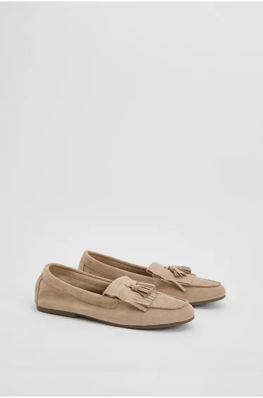 Faith: Jemima Faux Suede Tassel Detail Loafers