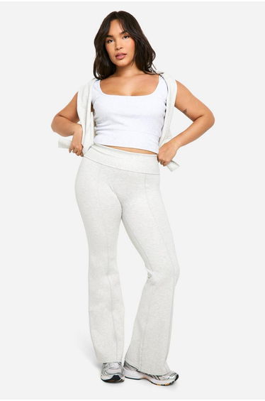 Plus Dsgn Studio Supersoft Sculpt Flared Legging - ash grey