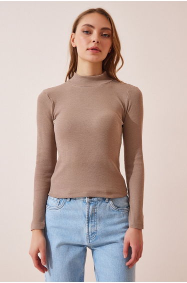 Blouse - Beige - Slim fit