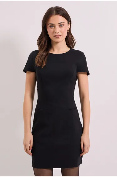 Bengaline Cap Sleeve Mini Dress