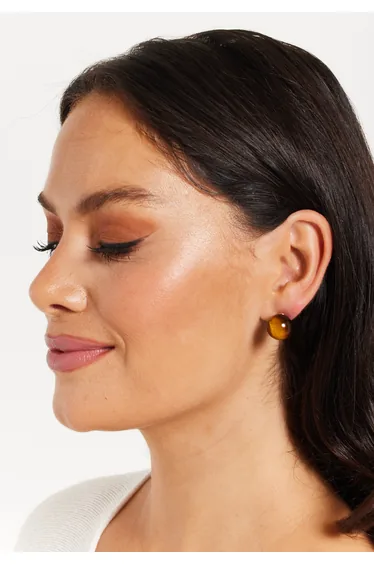 Tigers Eye Spheres Earrings