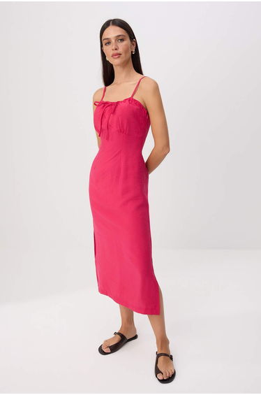 More Sustainable Cherry Modal Midi Woven Dress