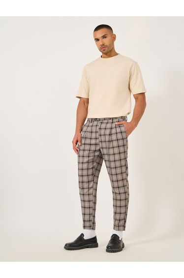 Relaxed Fit Plaid Pants