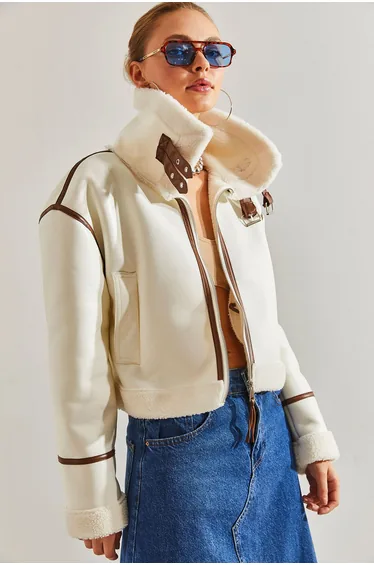 Women's Piping Laminated Long Coat