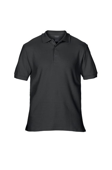 Gildan Mens Premium Cotton Sport Double Pique Polo Shirt - Black