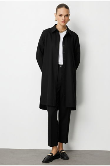 Mizalle Melange Woven Long Tunic