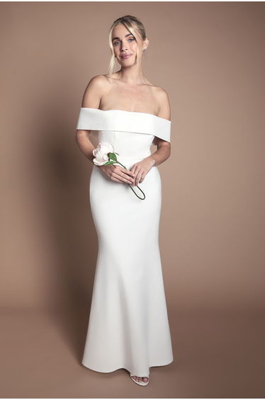 Petite Ponte Bardot Maxi Wedding Dress
