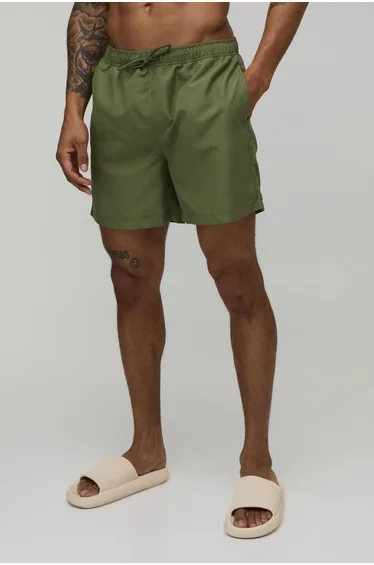 Mid Length Swim Short - khaki