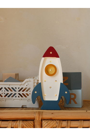 Space Rocket Mini Lamp in White (13x22x5.5 cm)