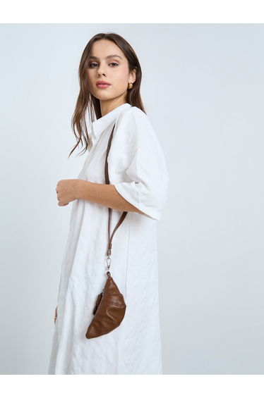 Brown Half Moon Shoulder Bag
